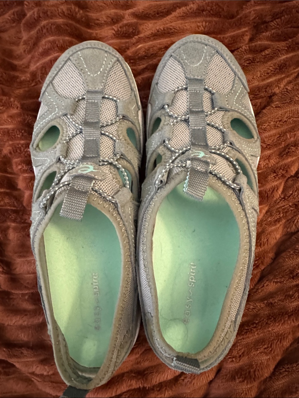 Easy Spirit Gray Sandal Sneakers with Mint Insole